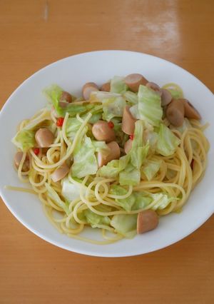 キャベツとウインナーのペペロンチーノ-レシピのメイン写真