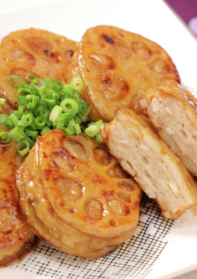 れんこんの甘辛はさみ焼き-レシピのメイン写真