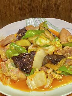 茄子と鶏モモ肉のキムチ炒め-レシピのメイン写真