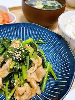 豚バラと小松菜の中華炒め-レシピのメイン写真