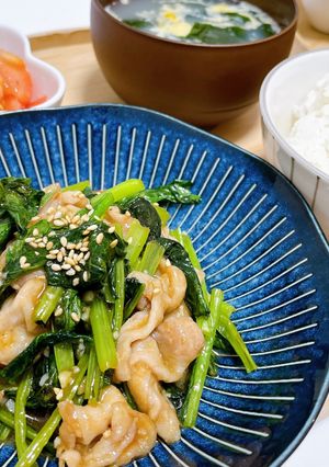 豚バラと小松菜の中華炒め-レシピのメイン写真