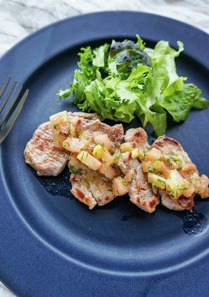 夏の簡単イタリアン豚ヒレ肉のケッカソース-レシピのメイン写真
