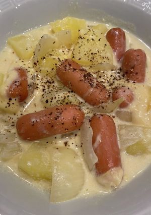 レンジで簡単！チーズたっぷり豆乳スープ-レシピのメイン写真