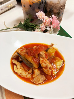 鶏肉とナスのトマト煮-レシピのメイン写真