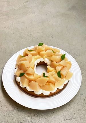 桃（缶詰）のピスタチオリースタルト-レシピのメイン写真