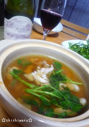 ワインと一緒に♪鶏クレソン鍋-レシピのメイン写真