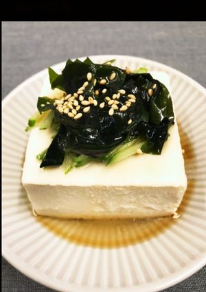 ごま油香るワカメと胡瓜の白だし冷奴-レシピのメイン写真