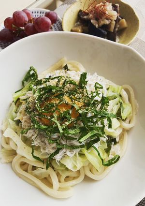 栄養たっぷりしらすの釜玉うどん-レシピのメイン写真
