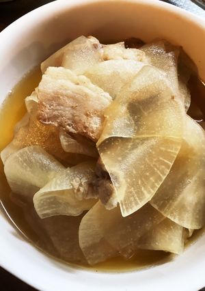 時短！豚バラしゃぶ肉と薄切り大根の煮物-レシピのメイン写真