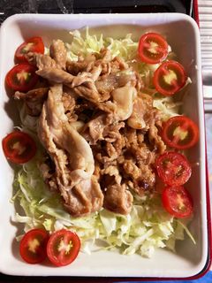 サラダのつもりが豚細切れ照り焼き-レシピのメイン写真