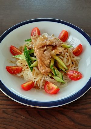 減塩 低たんぱく 冷やし中華 胡麻だれ-レシピのメイン写真