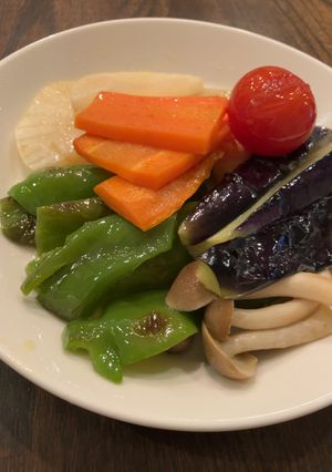 甘辛だしでやみつき♪彩り野菜の焼き浸し-レシピのメイン写真
