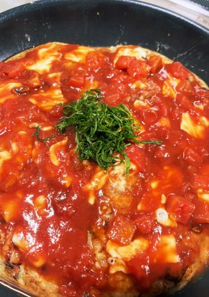 トマト&チーズのお好み焼き☆京ちゃばな風-レシピのメイン写真