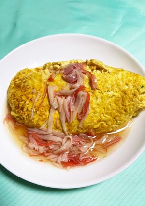 ふわふわな豆腐の卵焼き♪カニカマあん♪-レシピのメイン写真