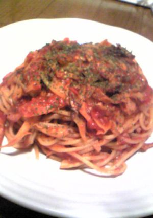 ベーコンと舞茸のトマトソースパスタ-レシピのメイン写真