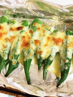オクラのガーリックチーズ焼き-レシピのメイン写真
