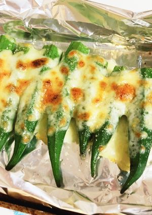 オクラのガーリックチーズ焼き-レシピのメイン写真