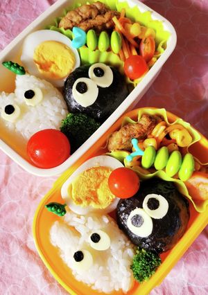 キャラ弁☆小トトロ&まっくろくろすけ☆-レシピのメイン写真