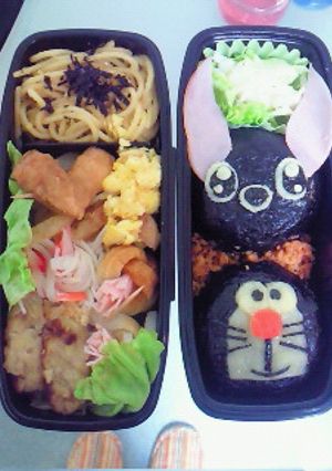 キャラ弁　スティッチ　ドラえもん-レシピのメイン写真