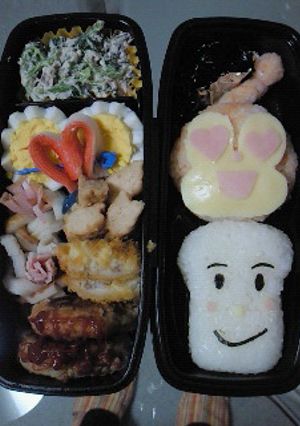 キャラ弁　食パンまん　ドキンちゃん-レシピのメイン写真