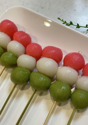自宅で簡単にできる三色団子-レシピのメイン写真
