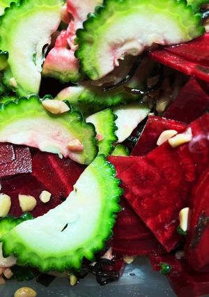 ビーツとゴーヤと納豆のくらこんサラダ-レシピのメイン写真