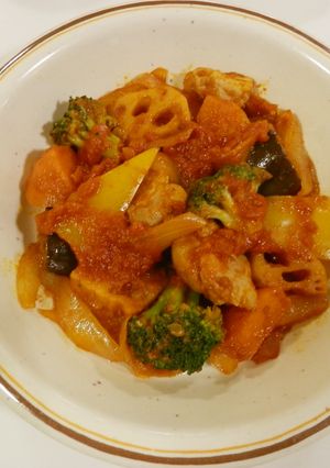 彩り野菜と鶏のトマト煮セット-レシピのメイン写真