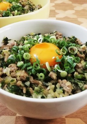 我が家の丼　手軽で美味しい❤餃子の中身丼-レシピのメイン写真