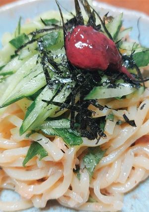 梅塩ソースで冷製パスタ-レシピのメイン写真
