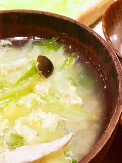 玉ねぎ麹で、卵としめじとキャベツのスープ-レシピのメイン写真