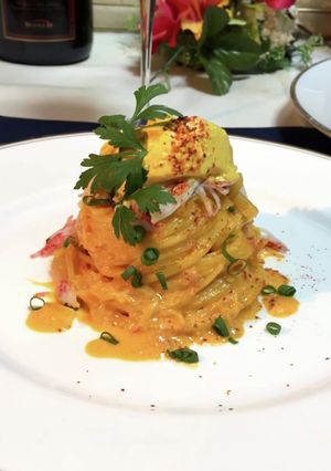 ビヨンドとうふの濃厚ウニのクリームパスタ-レシピのメイン写真