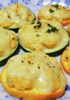 ミモザ卵乗せ焼きズッキーニ-レシピのメイン写真