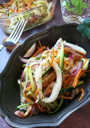イカとたっぷり野菜の粒マスタードマリネ-レシピのメイン写真