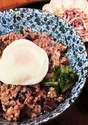 我が家の丼　なすとひき肉のルーロー飯-レシピのメイン写真