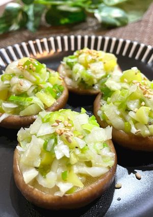 レンジで簡単！ねぎ塩しいたけ-レシピのメイン写真