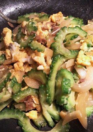 焼く肉のゴーヤ入り-レシピのメイン写真