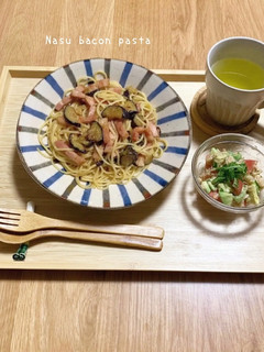 ナスとベーコンのオイルパスタ-レシピのメイン写真