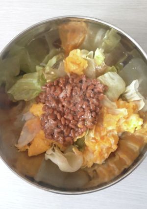 我が家の丼 納豆と卵のふわシャキ丼-レシピのメイン写真