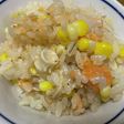 とうもろこしと 鮭の中骨入り 栄養ご飯