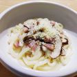 子ども向けベーコンと椎茸のクリームうどん