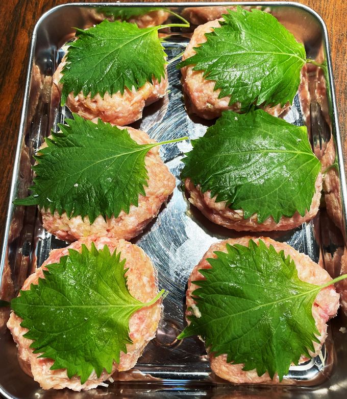 作り置き冷凍鷄豚ミンチ大葉乗せハンバーグ-レシピのメイン写真