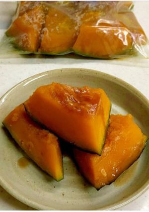 ジップロックで♡レンジ かぼちゃの煮物-レシピのメイン写真