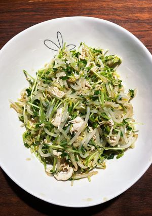 ササミ＆もやし＆豆苗味ぽん和え-レシピのメイン写真