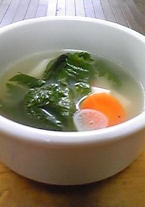 セロリの葉・とうふで簡単スープ-レシピのメイン写真