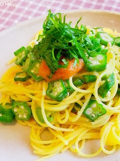 簡単!オクラと明太子の冷製パスタ-レシピのメイン写真