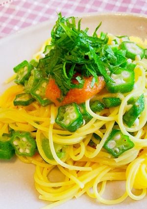 簡単!オクラと明太子の冷製パスタ-レシピのメイン写真