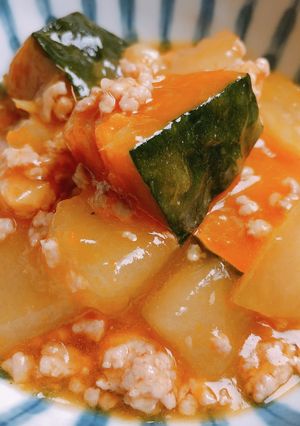 冬瓜とかぼちゃのそぼろあんかけ煮-レシピのメイン写真