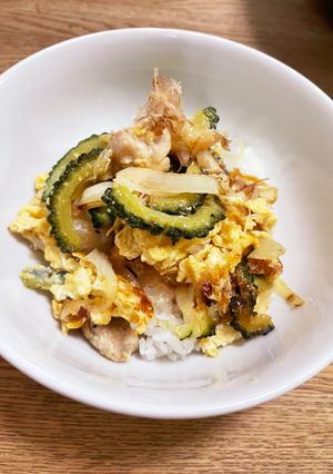 我が家の丼　ゴーヤと鶏肉-レシピのメイン写真