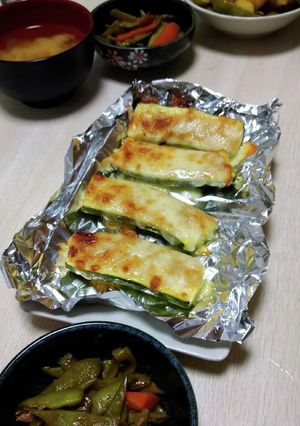 ズッキーニの味噌マヨチーズ焼き-レシピのメイン写真