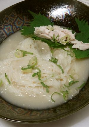鶏白湯の 冷そうめん-レシピのメイン写真